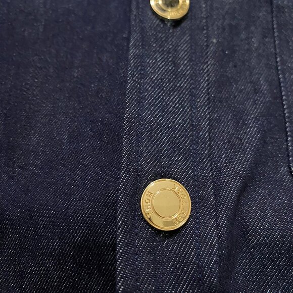 Thom Browne Unisex Navy Denim Button Down Shirt - Picture 9 of 10
